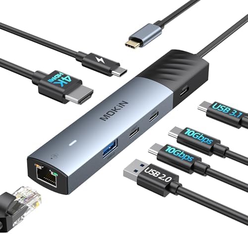 Transform Your Mac Book Pro/Air into a Powerhouse: MOKi N 7-in-1 USB C Hub HDMI Adapter with 4 K Support, Dual Card Readers, and Rapid 5 Gbps Data Transfer – Ideal for Dell XPS and Lenovo Think Pad Users!