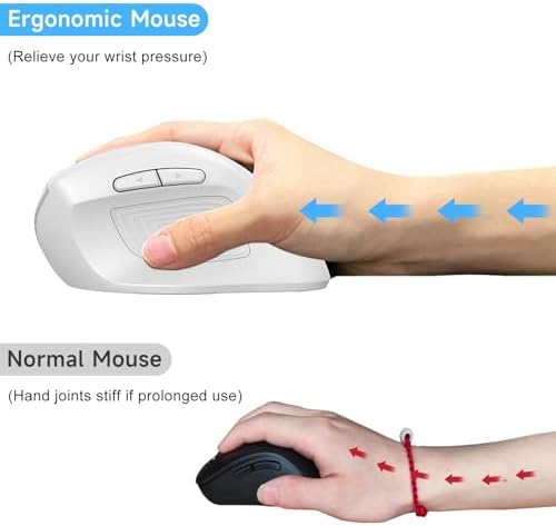 Elevate Your Comfort and Style with the memzuoix Purple Ergonomic Wireless Mouse – Right-Handed Vertical Design for Natural Wrist Posture, Adjustable DPI of 800/1200/1600, Perfect for PCs, Laptops, and Desktops – Experience Lag-Free 2.4 G Connectivity and Enhanced Productivity!
