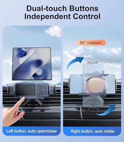 Transform Your Driving Experience with the Z Fold 6 Wireless Car Charger: Rapid 5 W to 15 W Charging, Intelligent Auto-Rotating Sensor for Perfect Viewing Angles, Universal Compatibility with Samsung Galaxy Z Fold Series, Google Pixel 9 Pro, and i Phone 16 Pro Max – Redefine Convenience and Durability with a Sleek, Modern Design for On-the-Go Power Solutions