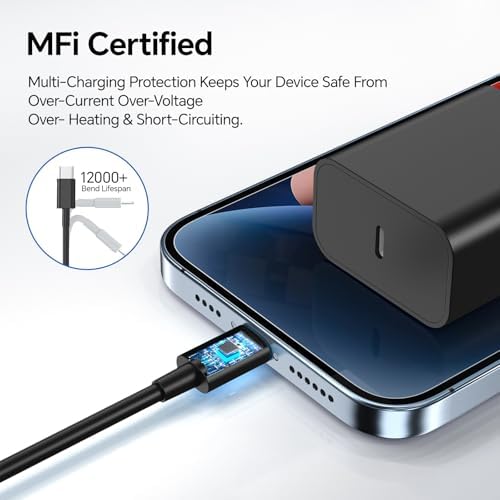 Revamp Your Charging Routine with the Vibrant 3-Pack 20 W USB-C Fast Charger Set for i Phone 16/15 – Featuring 10 FT USB-C Cable in Eye-Catching Pink, Red, and Black – Perfect Power Delivery for i Phone 15 Pro/Pro Max & i Pad Pro – Compact, Lightweight, and Stylish Charging Solution for Home and Travel Use