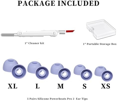 Transform Your Listening Journey with Hyper Purple Silicone Earbud Tips for Beats Powerbeats Pro 2 – 5 Pairs for Optimal Comfort, Enhanced Noise Isolation, and Superior Sound Quality, Perfect for Active Lifestyles and Music Lovers Seeking Ultimate Performance