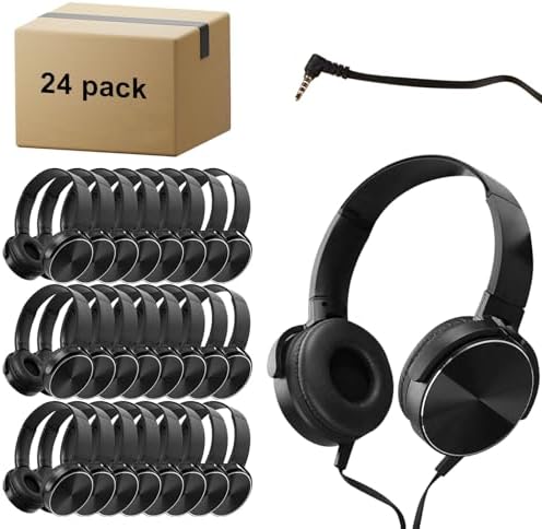 Classroom-Ready 12-Pack Student Headphones – Premium Swivel Earphones with Superior Stereo Sound for Online Learning, Library Focus, and Travel Convenience, Lightweight & Versatile Compatibility for All Devices
