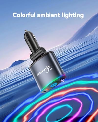 Ultimate 162 W 3-in-1 Retractable Car Charger for i Phone and Samsung – Super Fast Charging with 35.4-Inch Cable and Dual USB Ports for On-the-Go Power Connectivity – Essential Travel Accessory for Efficient Device Charging