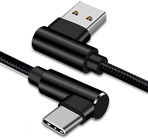 90-Degree Right Angle USB C Cable – Braided Type C Cord for Fast Charging & Data Transfer – Compatible with Galaxy S10, S20, Note10, LG Stylo 4, Moto Z2 & More – Versatile 3 FT, 6 FT, 10 FT Lengths – Durable & Tangle-Free Solution for Gaming & Streaming – Enhance Port Longevity & Convenience