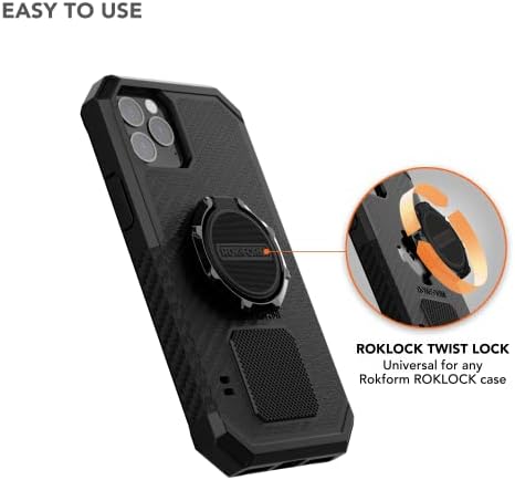 Rokform Magnetic Sport Ring Grip and Stand – Ultra-Slim Metal Phone Holder for i Phone & Samsung Twist Lock Cases, Black – Effortless Portrait & Landscape Viewing with Superior Magnetic Adhesion and Durable Construction for Everyday Use – Backed by 2-Year Warranty and Exceptional Customer Support