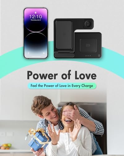 Revolutionary 3-in-1 Wireless Charging Station for Apple Devices – Fast, Efficient Charger Stand for i Phone 16, 15, 14 Pro Max, 13, 12, 11, Apple Watch Series 10 to SE & Ultra, and Air Pods Pro, 4, 3, 2 – GETPALS Compact Design for a Clutter-Free Charging Experience