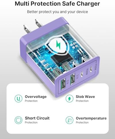 Aiminu 40 W 4-Port USB C Wall Charger Block 3-Pack – Efficient PD Fast Charging Solution for i Phone 15/14/13/12/11/Pro Max, i Pad & Android Devices – Ideal for Home, Travel, and Multi-Device Power Needs