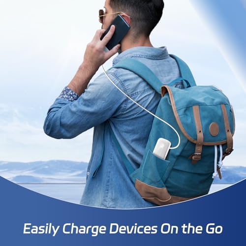 Compact 10,000 m Ah Power Bank with Retractable USB-C Cable – 30 W Fast Charging Portable Charger for i Phone 15/16, Galaxy, and i Pad – Smart LED Display for Travel Convenience and Enhanced Compatibility