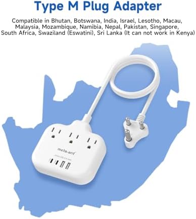 Ultimate Universal Travel Plug Adapter with PD30 W Fast Charging Hub – 3 Multi-Port Connectivity for International Travel, Featuring Dual USB-C & USB-A Outputs, 3 ft Extension Cord for Effortless Power in EU, US, UK, France & Spain – Perfect Solution for Global Adventurers Seeking Reliable Charging Options