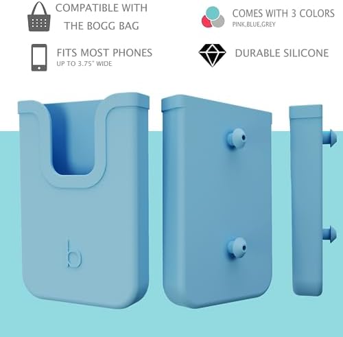 Silicone Phone Holder for Bogg Bags – Stylish and Functional Beach Accessory for i Phone & Android – Lightweight, Easy-to-Clean Vibrant Blue Attachment for Secure Device Protection During Outdoor Activities – Perfect for Sand and Surf Adventures