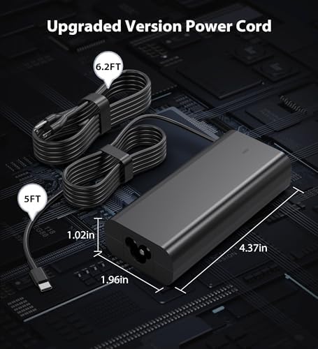 Efficient 65 W USB-C Laptop Charger for Dell: Compatible with Latitude 5420, 5430, 5520, XPS 13, Chromebook 3100 – Fast Charging with Advanced Safety Technology and Overheat Protection