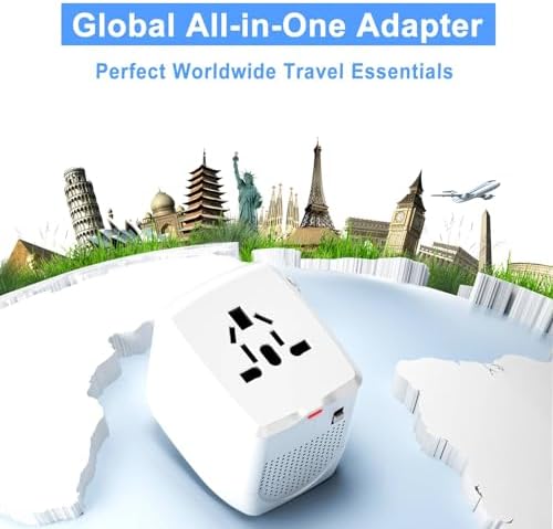 Ultimate International Travel Adapter & Voltage Converter 220 V to 110 V – Fast Charging Solution for Smartphones, Laptops, and Hair Tools – Perfectly Engineered for Global Compatibility Across the US, UK, Europe, and Australia – Essential Travel Accessory for Tech Savvy Travelers