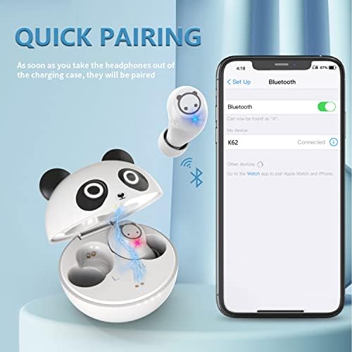 Adorable Kids’ Wireless Earbuds with Bluetooth 5.0 – Waterproof Sport Stereo Earphones for Seamless Connectivity and Enhanced Audio Experience – Perfect for Music, Gaming, and Learning on i Phone/Android – Fun, Durable Design with Noise Reduction and Built-in Mic