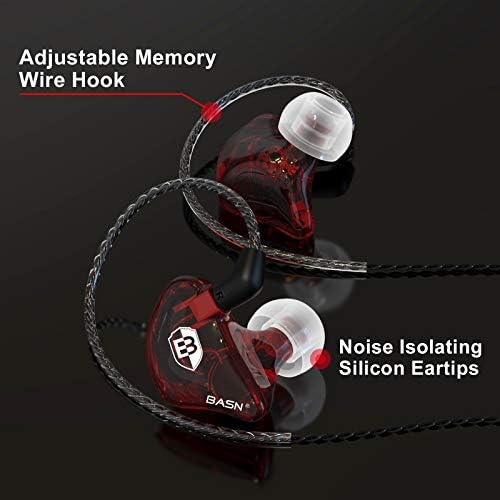BASN Bsinger PRO Hybrid Dual Driver In-Ear Monitors with Detachable MMCX Cables – Premium Sound Isolating Earbuds for Musicians and Audio Professionals – Lightweight, Ergonomic Design for Extended Comfort and Versatile Device Compatibility – Enhanced Audio Clarity for Studio and Stage Performance