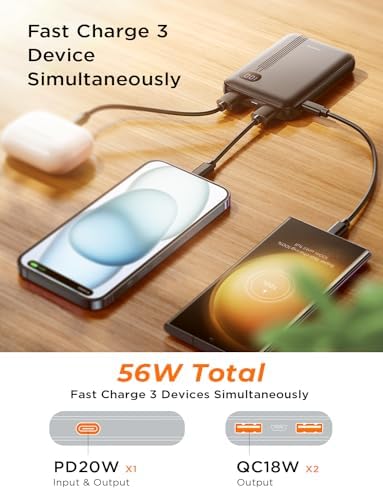 AINOPE Ultra-Compact 10000 m Ah Portable Charger – Fast 20 W PD Power Bank for i Phone 15/14/13/12/11/XR/8/7/6 & Samsung Galaxy – Lightweight, High-Capacity Mini Charger with Enhanced Safety Features for On-the-Go Charging Solutions