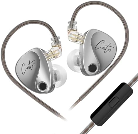 KZ Castor Dual-Dynamic Driver In-Ear Monitors – Customizable Noise-Isolating Earbuds for Audiophiles and Gamers with Ergonomic Design and Detachable 2 PIN-C Cable for Superior Sound Clarity and Comfort on the Go