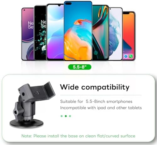 FANAUE Universal Car Phone Holder with Single Socket Arm – RAM Mounts Compatible 1-Inch Ball Head Vehicle Mount for 5.5-8 Inch Smartphones, Versatile Dashboard & Windshield Installation, 360-Degree Rotation for Optimal Viewing Angles, Sturdy & Durable Design for Enhanced Stability and Safety