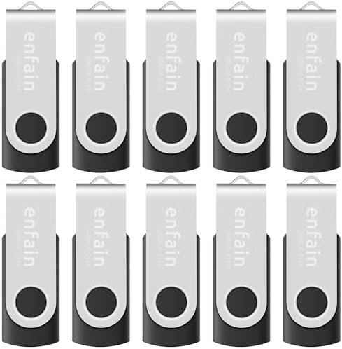 Enfain 10-Pack Red USB Flash Drives 16 GB – High-Speed USB 2.0 Memory Sticks with LED Indicator & 12 Labels for Easy Organization – Reliable & Portable Data Storage Solution for Professionals and Students
