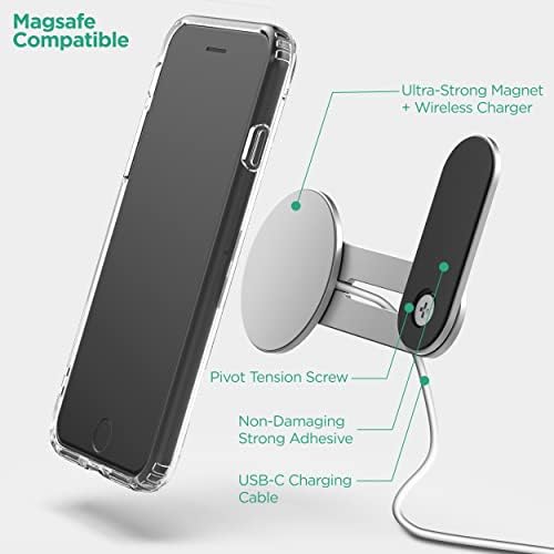 GALVANOX Magnetic Wireless Charging Dock for i Phone 12/13/14 – Sleek Aluminum Stand with 15 W Fast Charge – Stylish Desktop Holder with Mag Safe Compatibility for Efficient Power Management in Modern Workspaces