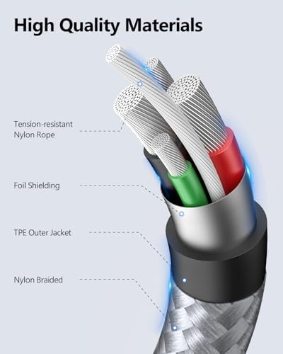 SUNGUY Micro USB Cable 1.5FT, [10-Pack] Short Braided USB 2.0 Micro Android Charger Fast Charging & Data Sync Cord Compatible with Samsung Galaxy S6 S7 Edge Note 5, Tab 4, PS4, Kindle and More – Enhanced Compatibility and Speed