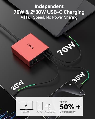 200 W Ga N IV USB-C Charging Hub – 8-Port Fast Charger Station with PD 65 W Laptop Power for Mac Book Pro/Air, i Phone 16/15/14, Galaxy S23/22 & Steam Deck – Ultimate Compact Solution for Multi-Device Efficiency and Safety