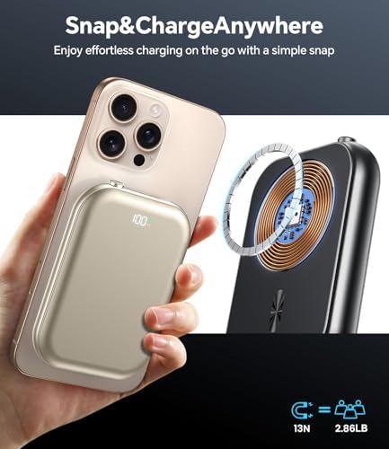 Revolutionize Your Charging Routine with the 10,000 m Ah Magnetic Wireless Power Bank – Fast Charging Battery Pack for i Phone 16/15/14/13/12 Series, Apple Watch, and Air Pods – Ultimate Travel Essential with Dual USB-C Ports and Effortless Magnetic Alignment for On-the-Go Power Solutions