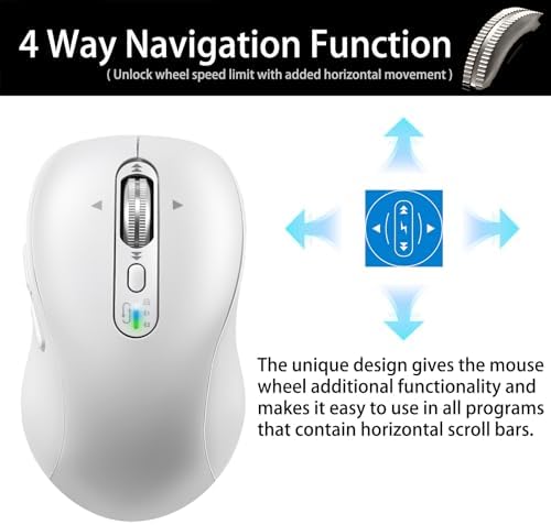 Elevate Your Productivity with the L570 Wireless Bluetooth Mouse – Portable, Rechargeable, and Multi-Device Compatible for Seamless Navigation Across Mac Book Air/Pro, i Pad, Laptop, and Computer – Featuring 4-Level DPI, Ergonomic Design, Silent Click, and 4-Way Scrolling for Ultimate Comfort and Precision
