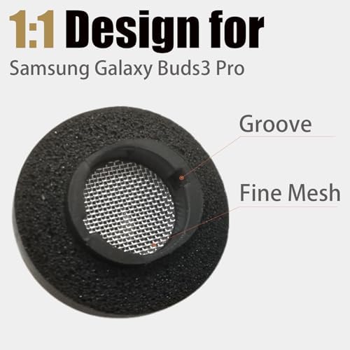 Premium Memory Foam Earbud Tips for Samsung Galaxy Buds3 Pro – Superior Comfort & Noise Isolation Replacement Tips, 3 Pairs in Black, Small Size – Optimize Your Listening Experience with Enhanced Fit and Sound Quality