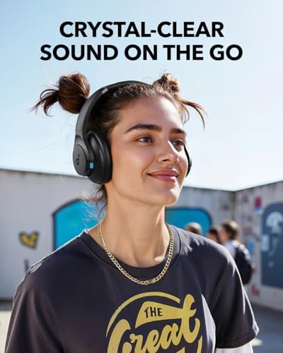 Elevate Your Listening Experience with Anker Soundcore Q11 Wireless Over-Ear Headphones – Unmatched 60-Hour Battery Life, Powerful Deep Bass for Immersive Sound, Hi-Res Audio Certification for Crystal Clear Clarity, Effortless Detachable Ear Cushions for Easy Maintenance, and Innovative Multipoint Connectivity for Dual Device Pairing Flexibility