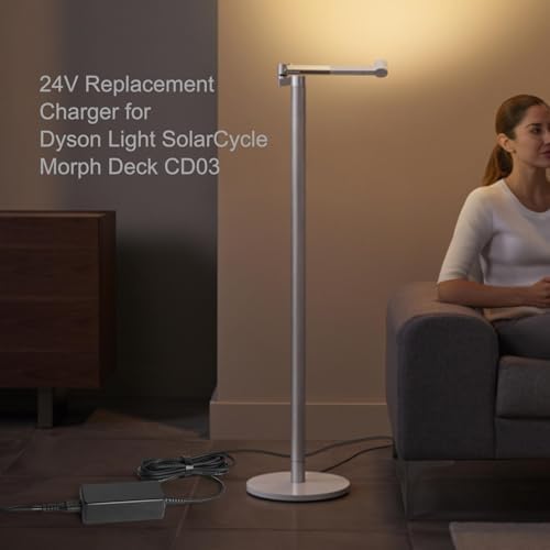 KFD 24 V AC/DC Power Adapter for Dyson Solar Cycle Morph Desk and Floor Lamps – Reliable Charger for CD03, CD04, CD05, CD06 Models – Enhanced Safety with Over-Voltage & Short-Circuit Protection – Compact, Durable, and Lightweight Design for Home and Office Lighting Solutions – Optimal Performance and User-Friendly Setup