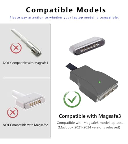 Elevate Your Charging Experience with the 6.6 FT USB C to Magnetic 3 Charging Cable – Perfectly Compatible with Mag Safe 3 & Mac Book Models (2021-2024) – Midnight Black, Fast Charging & Durable Design for Effortless Connectivity and Enhanced Port Protection