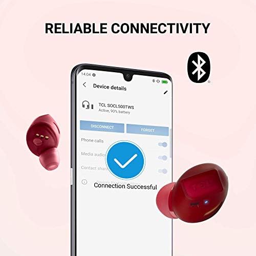TCL SOCL500 TWS Wireless Earbuds – Dynamic Pumping Bass & 26-Hour Playtime, Bluetooth 5.0, Waterproof Design, Noise Isolation, Secure Fit for Active Lifestyles – Sunrise Orange – Ultimate Audio Companion for Gym and Travel