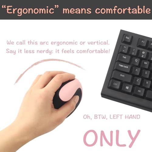 Urby Left Handed Wireless Vertical Mouse – Ergonomic Gaming Companion for Lefties, Compatible with Windows, mac OS & i Pad OS, Sleek White Finish, Includes Battery for Instant Use – Boost Comfort & Enhance Your Gaming Experience