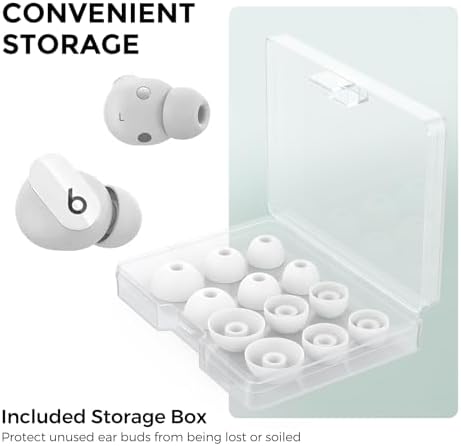 Aha Style Silicone Ear Hooks for Beats Studio Buds 2021 – 3 Pairs of Anti-Slip Covers for Ultimate Comfort and Secure Fit – Perfect for Running and Active Lifestyles – Classic Black Earbud Accessories Enhancing Audio Experience Without Charging Case Compatibility