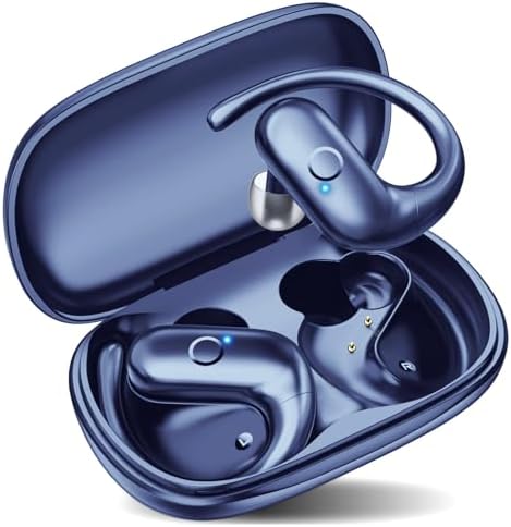 Revolutionary Bluetooth 5.3 Wireless Earbuds – Ultra-Lightweight Noise-Cancelling Headphones with Deep Bass for Sports Enthusiasts – Waterproof Design with Secure Ear Hooks for Running, Biking, and Climbing – Unmatched 60 Hours Playtime in Sleek Black Finish