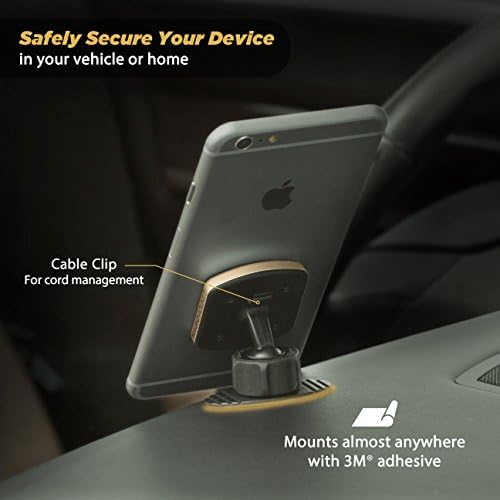 Scosche Magic Mount Pro Suction Cup Phone Holder – 2-Pack Magnetic Car Dashboard & Windshield Mount for i Phone, Galaxy & Android Smartphones – Enhanced Stability, 360-Degree Rotation & Sleek Black/Silver Design for Optimal Accessibility & Safety