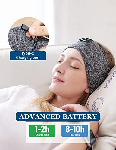 Revolutionize Your Rest with the Bluetooth Noise-Cancelling Sleep Headband – Ultimate Comfort Meets Stylish Functionality for Insomnia Relief, Travel, and Active Lifestyles – Ideal for Yoga and Leisure with Ultra-Thin Speakers in Sleek Black & Grey