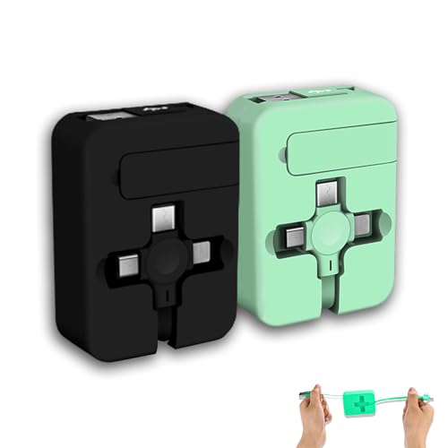 Versatile 4-Piece 3-in-1 Retractable Multi Charging Cable Set – 3.28 FT USB C, Micro USB & Lightning Connectors for i Phone, Android & Tablets – Fast Charging, Tangle-Free Design Perfect for Home, Office, and On-the-Go – Ideal Gift for Festivals and Birthdays