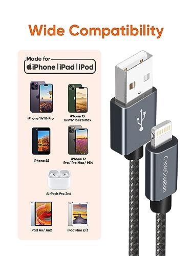 Compact 15 cm MFi Certified Lightning Charging Cable for i Phone & i Pad – Fast Charge Compatibility with i Phone 14/14 Pro Max/13/12/12 Pro/11/X/XR/8/8 Plus/7/6 S/6/SE – Durable & Travel-Friendly USB to Lightning Cable for On-the-Go Power Solutions – Premium Quality Design for Enhanced Performance and Reliability