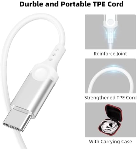 COOYA Hi-Fi USB C Earbuds: Premium Noise-Cancelling In-Ear Headphones for i Phone 16 & Samsung S25 Ultra – Superior Sound Clarity, Ergonomic Design & Built-in Mic for Seamless Communication and Enhanced Audio Experience