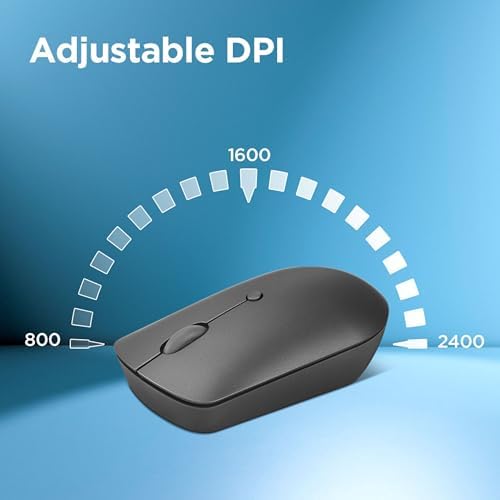 Lenovo 540 Storm Grey Wireless Mouse – Compact & Ergonomic USB-C Design for PC and Laptop – Ambidextrous Comfort with 18-Month Battery Life – Reliable 2.4 GHz Connection for Windows & Chrome OS Devices – Ultimate Productivity Companion