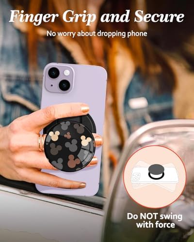 Chic Mushroom Mag Safe Phone Grip for Women – Trendy Ring Kickstand Holder for i Phone 16/15/14/13/12 Series – Stylish, Secure, and Functional Accessory for Texting, Selfies, and Streaming – Lightweight, Durable Design for Everyday Use
