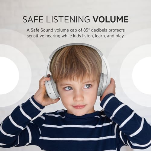 Belkin Sound Form Mini Kids Wireless Bluetooth Headphones – Safe 85 d B Volume Control, 30-Hour Playtime, Built-In Microphone – Lightweight On-Ear Style for i Phone, i Pad, Fire Tablet & More – Ideal for Learning, Entertainment & Safe Listening