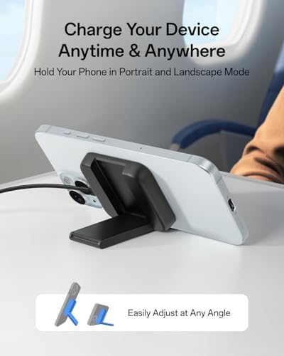 Compact 2-in-1 Wireless Charger Stand for Apple Devices – Mag Safe Compatible Fast Charging Station for i Phone 16, 15, 14, 13, 12, Apple Watch, and Air Pods Pro – Ultimate Travel-Friendly Dual Charging Solution for Effortless Power On-the-Go