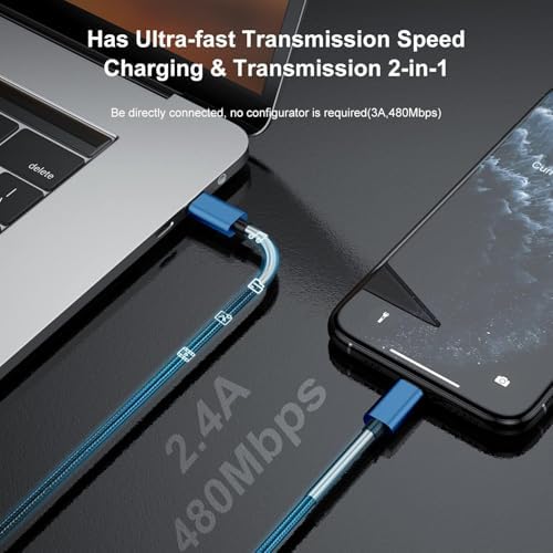 10-Foot Apple MFi Certified USB C to Lightning Charging Cable – Dual Pack High-Speed i Phone Charger for 14/13/12 Series and i Pad – Durable Long Charging Cord for Ultimate Convenience and Flexibility