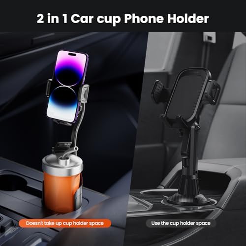 Innovative 360° Gooseneck Cup Holder Phone Mount for Cars – Universal Smartphone Holder for i Phone, Samsung & More – Enhance Driving Safety, Navigation Ease, and Hands-Free Connectivity