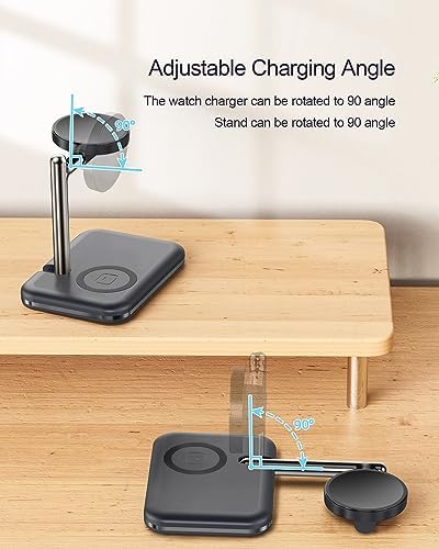 Versatile 2-in-1 Samsung Charger Stand for Galaxy Watch & Earbuds – Compact Foldable Dock with Rapid Charging for Galaxy Watch 7/6 Classic/5/5 Pro/4/3 & Galaxy Buds 2/2 Pro/Live – Ultimate Convenience for Multi-Device Users