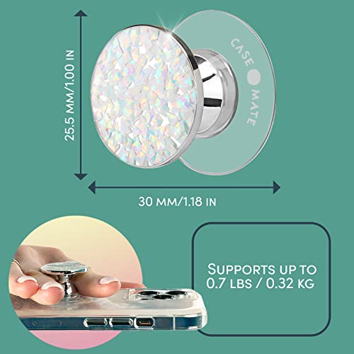 Case-Mate Minis – Cell Phone Stand/Grip – Suction Cup Cell Phone Holder [Removable for Wireless Charging] for iPhones, Android Smartphones, Kindles & More – Champagne Crystal – Enhanced Compatibility and Speed