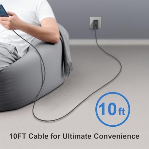 Power Up in Style: 45 W Type C Charger 2-Pack with 10 FT Cables – Fast Charging for i Phone 15/16, i Pad Pro, Galaxy S21-S25 – Sleek Pink Design for Enhanced Compatibility and Portability – Ideal Android Charger for Busy Lifestyles