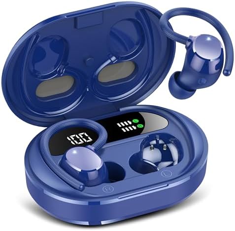 Rose Gold Bluetooth 5.3 Wireless Earbuds – Experience Premium Hi-Fi Stereo Sound with 30 Hours Playtime, Secure In-Ear Hooks for Active Lifestyles, and Dual LED Battery Indicator – Ideal for Sports, Hands-Free Calls, and Fast Type-C Charging – Upgrade Your Sound Journey Now!